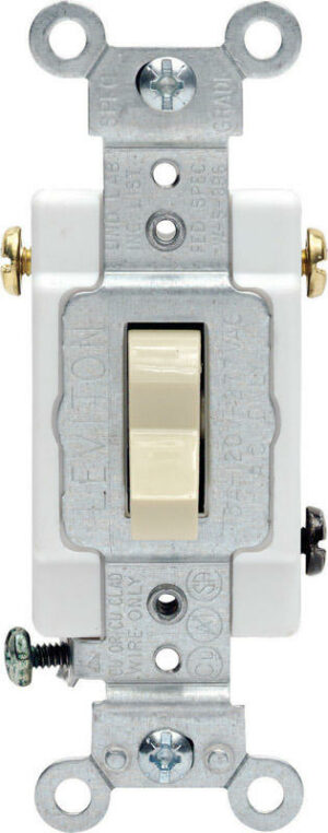 Leviton 15 amps Three Pole Toggle AC Quiet Switch Ivory CS315-2IS