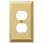 Amerelle Century Polished Brass 1 gang Stamped Steel Duplex Wall Plate