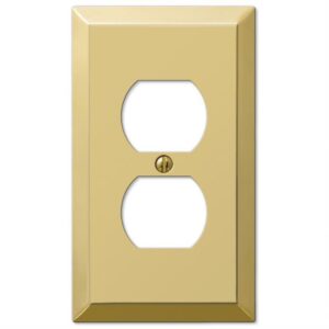 Amerelle Century Polished Brass 1 gang Stamped Steel Duplex Wall Plate