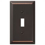 Amerelle Century Aged Bronze 1 gang Stamped Steel Toggle Wall Plate