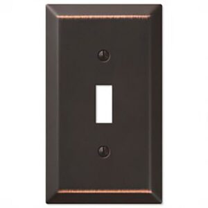 Amerelle Century Aged Bronze 1 gang Stamped Steel Toggle Wall Plate