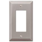 Amerelle Century Brushed Nickel 1 gang Stamped Steel Decorator Wall Plate