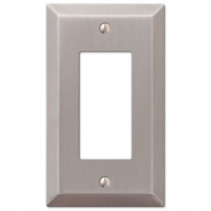 Amerelle Century Brushed Nickel 1 gang Stamped Steel Decorator Wall Plate
