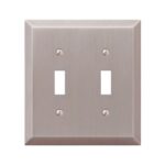 Amerelle Century Brushed Nickel 2 gang Stamped Steel Toggle Wall Plate