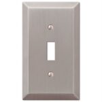 Amerelle Century Brushed Nickel 1 gang Stamped Steel Toggle Wall Plate