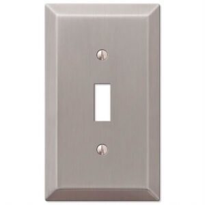 Amerelle Century Brushed Nickel 1 gang Stamped Steel Toggle Wall Plate