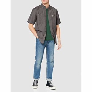 Carhartt mens Rugged Flex Rigby Short Sleeve Work Utility Button Down Shirt, Gravel, Large US - Image 2