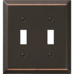 Amerelle Century Antique Bronze 2 gang Stamped Steel Toggle Wall Plate