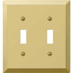 Amerelle Century Polished Brass 2 gang Stamped Steel Toggle Wall Plate