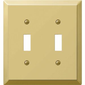 Amerelle Century Polished Brass 2 gang Stamped Steel Toggle Wall Plate