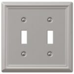 Amerelle Chelsea Brushed Nickel 2 gang Stamped Steel Toggle Wall Plate