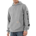 Carhartt Midweight Logo Sleeve Graphic Sweatshirt Heather Gray/Black, Large