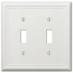 Amerelle Chelsea White 2 gang Stamped Steel Toggle Wall Plate