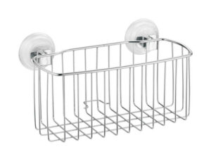 iDesign Power Lock Silver Stainless Steel Shower Basket 41620