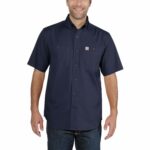 Carhartt Rugged Flex® Rigby Short Sleeve Work Shirt Navy 103555-412 Large