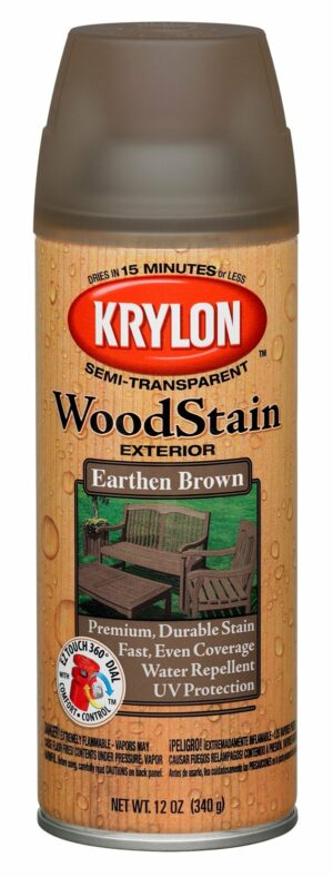 Krylon K03607000 Wood Stain Earthen Brown Spray Stain
