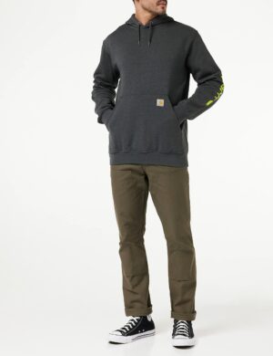 Carhartt Midweight Logo Sleeve Graphic Sweatshirt Carbon Heather K288 Large - Image 2