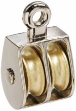 Campbell 3/16 in. D Nickel Copper Ridge Eye Double Sheave Rigid Eye Pulley
