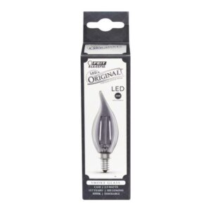 Feit CA10 E12 (Candelabra) LED Bulb Smoke Daylight 25 Watt Equivalence