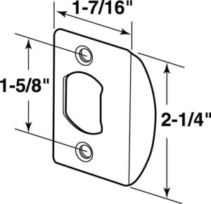 Prime-Line 2.25 in. H X 1-5/8 in. L Brass-Plated Steel Latch Strike Plate - Image 2