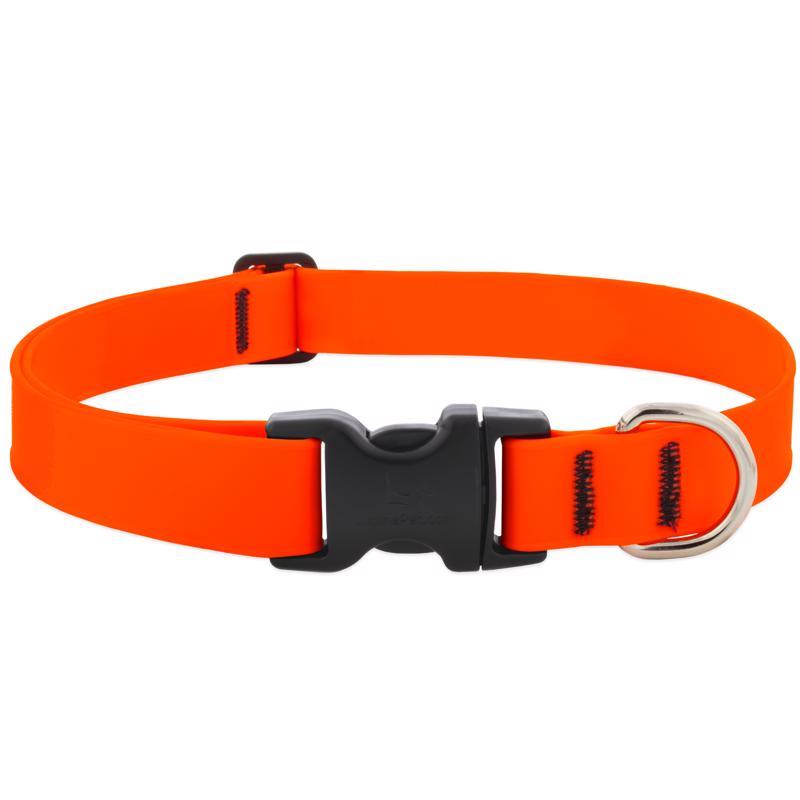 LupinePet Splash Neon Orange BioThane Dog Adjustable Collar Large 28553