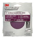 3M Sandblaster 5 in Ceramic Blend Hook and Loop Sanding Disc 80 Grit Medium 3 pk