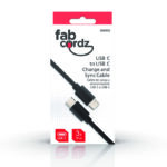 Fabcordz Type C to Type C Cable 3 ft. Black FAB-1013