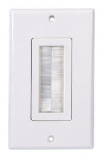 Monster Just Hook It Up White 1 gang Plastic Home Theater Brush Wall Plate