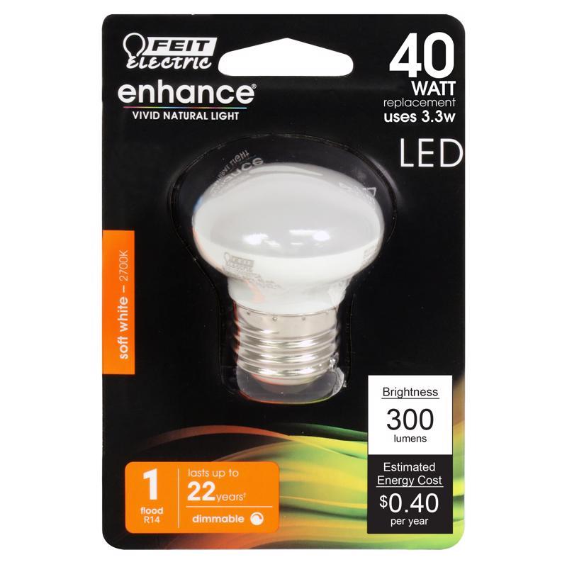 v=Feit Enhance R14 E26 (Medium) LED Bulb Soft White 40 Watt Equivalence