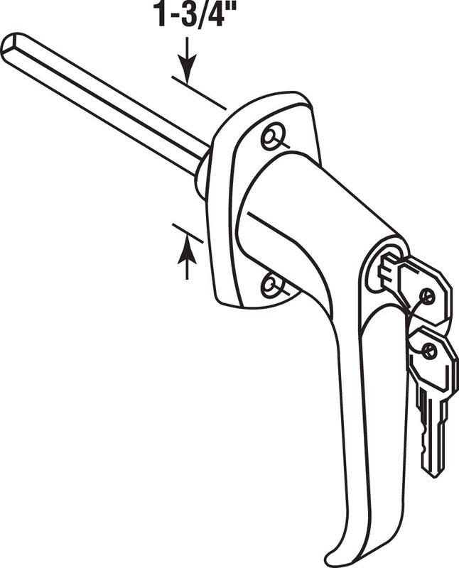 Prime-Line 5.75 in. W X 2-7/8 in. L Diecast L Handle GD52123 - Image 2