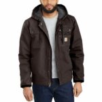 Carhartt Mens Washed Duck Sherpa-Lined Jacket 103826 DKB Dark Brown X- Large
