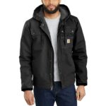 Carhartt Mens Washed Duck Sherpa-Lined Jacket 103826 Black Large