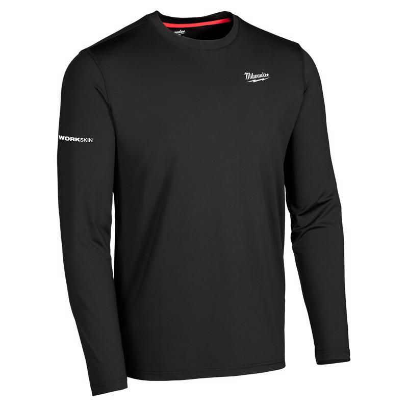 Milwaukee Workskin Long Sleeve Crew Neck Black Midweight Base Layer Tee Shirt LG