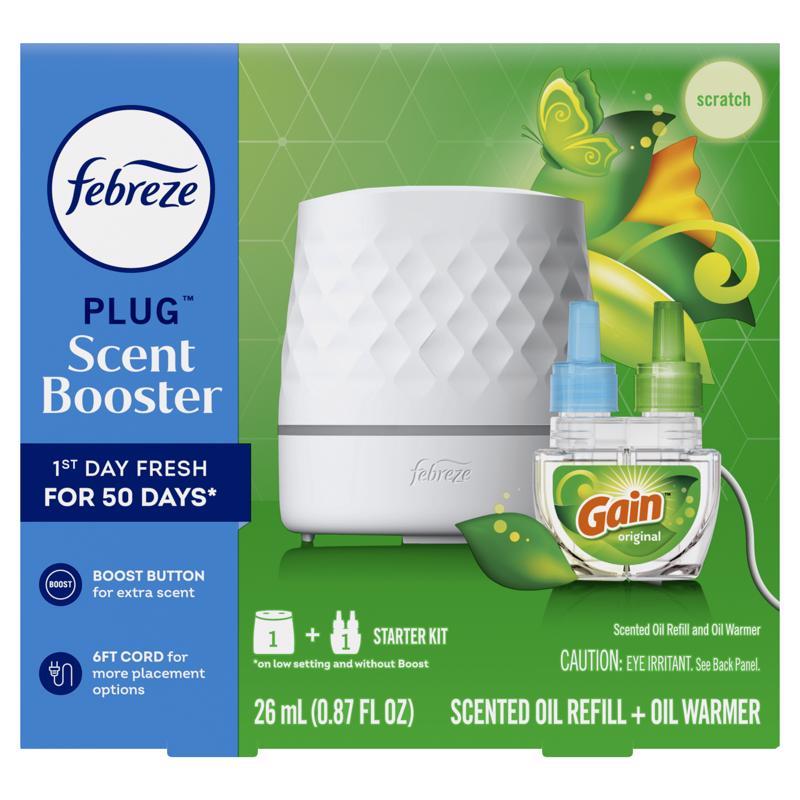 Febreze Plug Scent Booster Gain Original Scent Air Freshener Starter Kit
