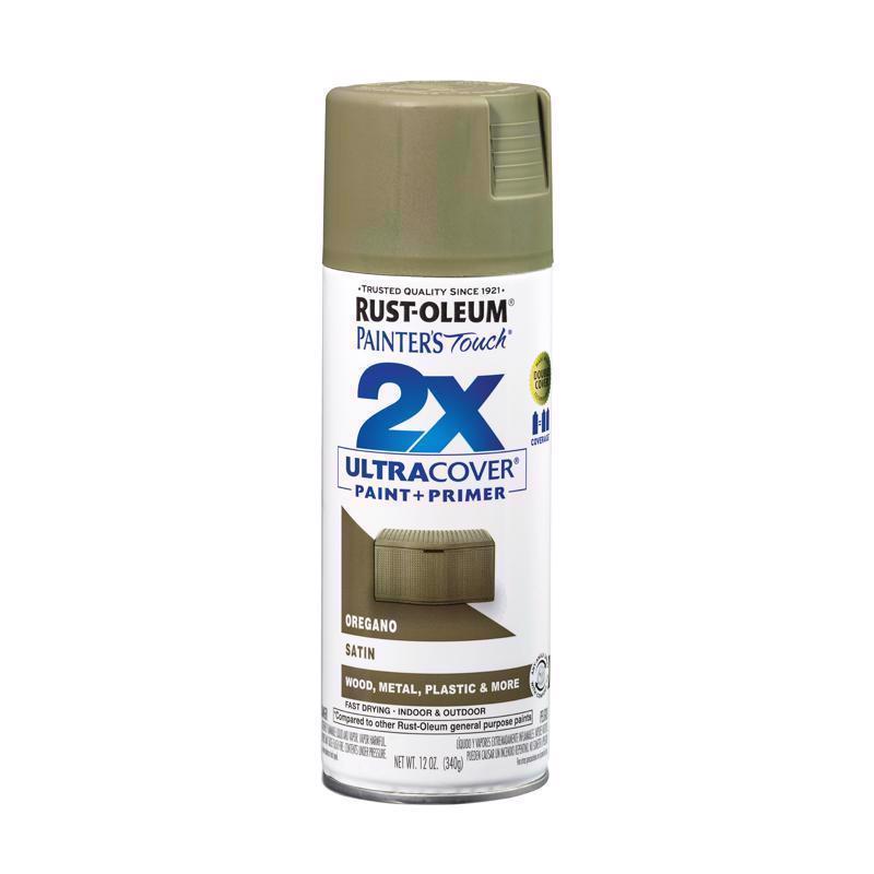 Rust-Oleum Painter's Touch 2X Satin Oregano Paint+Primer Spray Paint 12 oz