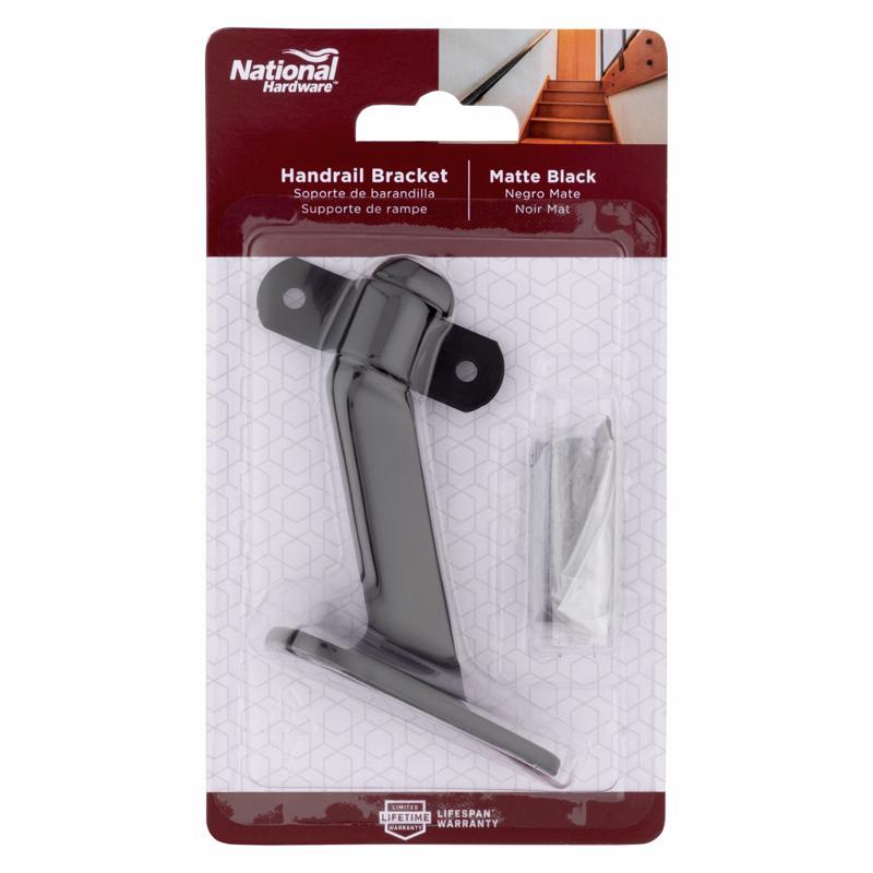 National Hardware Black Steel Handrail Bracket (Case of 5)