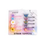 Core Kitchen Flower/Butterfly Straw Topper Silicone (Case of 6)