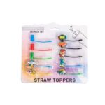 Core Kitchen Dino Straw Topper Silicone 10 pk (Case of 6)