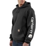 Carhartt Loose Fit Midweight Logo Sleeve Graphic Sweatshirt Black K288-BLK Large