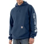 Carhartt Loose Fit Midweight Logo Sleeve Graphic Sweatshirt Navy K288-472 XL
