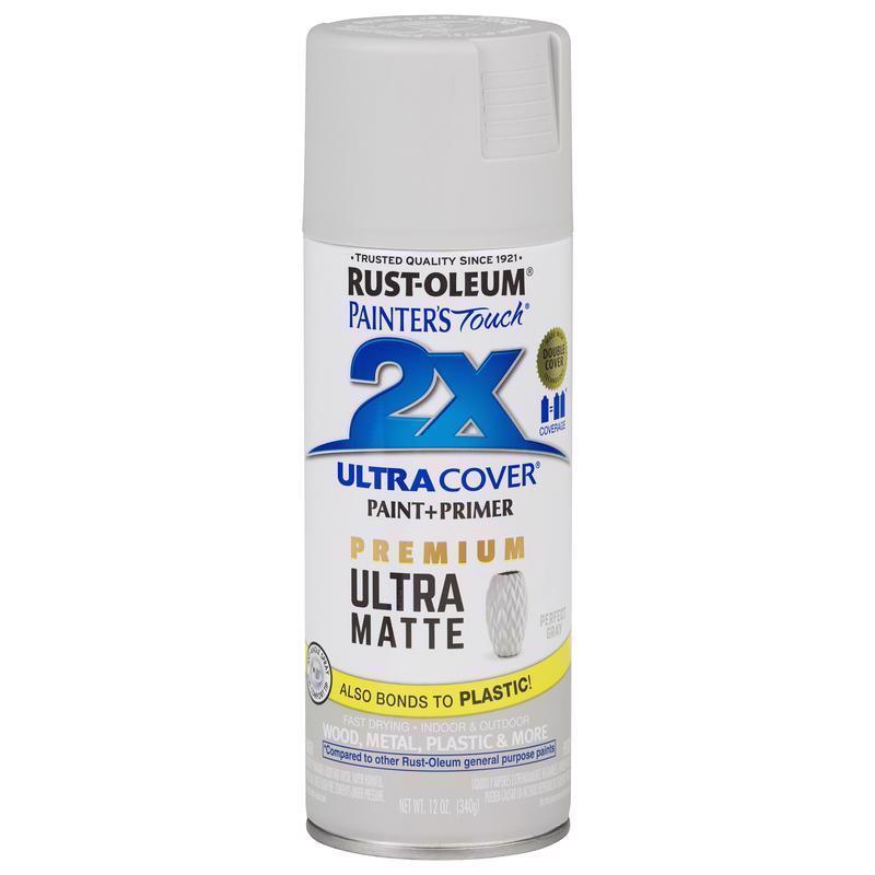 Rust-Oleum Painter's Touch 2X Ultra Cover Ultra Matte Perfect Gray Spray Paint 12 oz