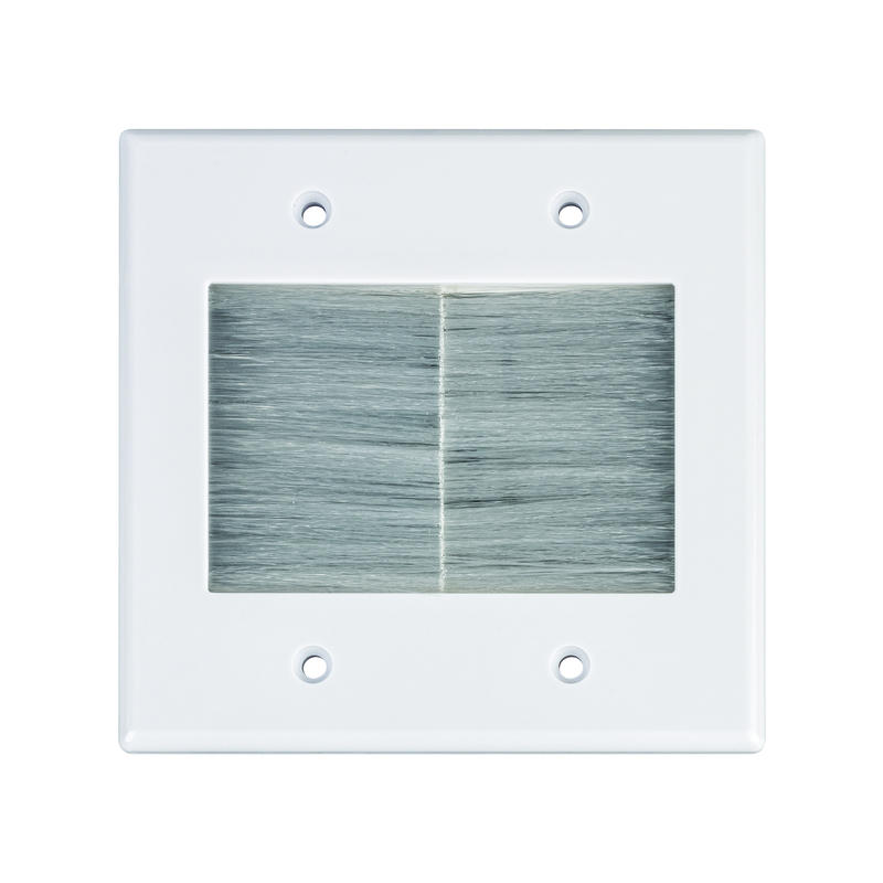 Monster Just Hook It Up White 2 gang Plastic Home Theater Brush Wall Plate