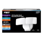 Dual Head Motion Sensor Flood Light, 9 in., White by Feit Electric