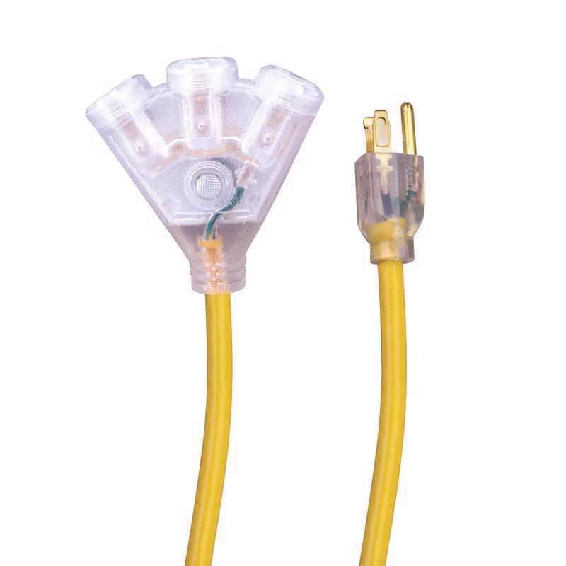 Monster Just Power It Up Outdoor 2 ft. L Yellow Extension Cord 12/3 SJTW - Image 2