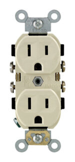 Leviton 15 amps 125 V Ivory Outlet 5-15R CBR15-00I