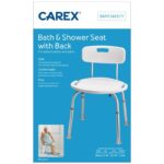 Carex Health Brands White Bath/Shower Seat Aluminum 20.5 in. H X 20 in. L