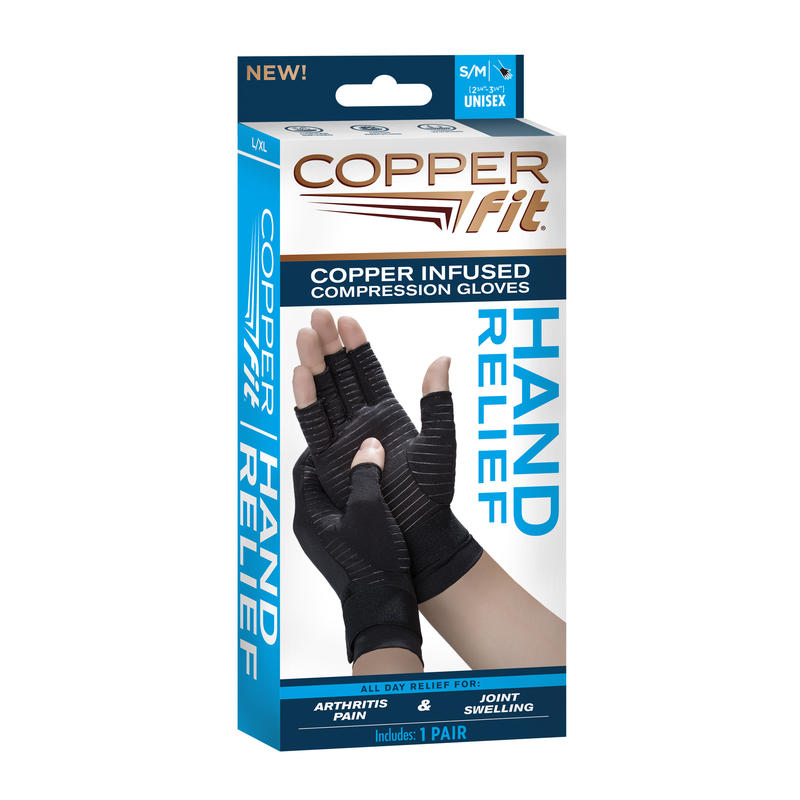 Copper Fit Compression Gloves Nylon/Spandex Small/Medium