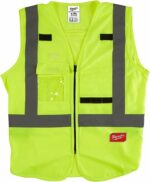 Milwaukee Class 2 with 10 Pockets Safety Vest High Visibility Yellow L/XL