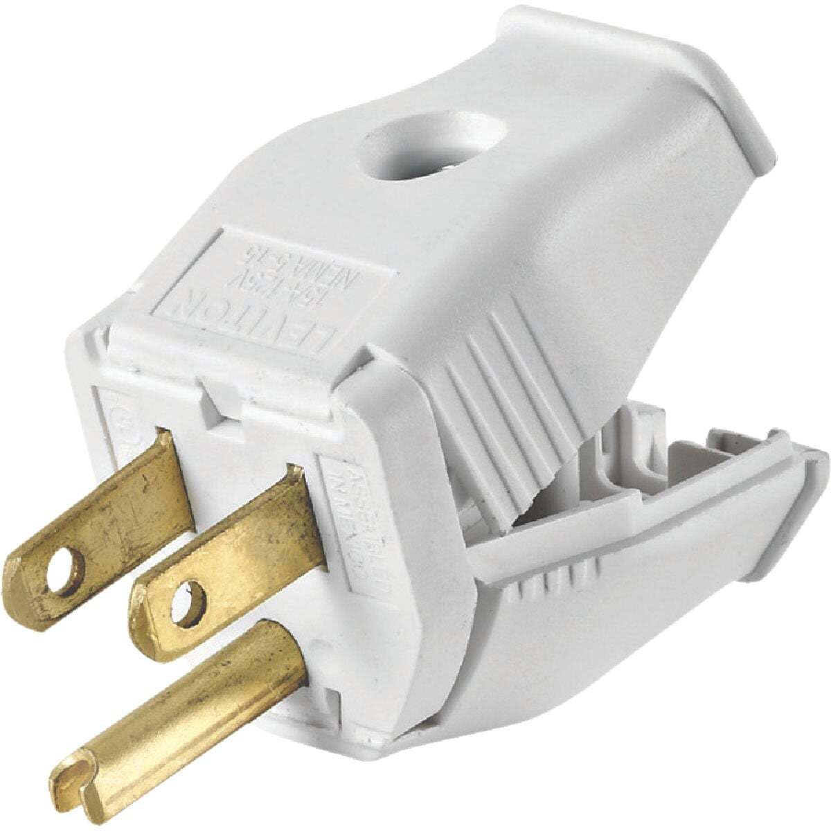 Leviton Thermoplastic Straight Blade Plug 5-15P 18-12 AWG 2 Pole 3 Wire