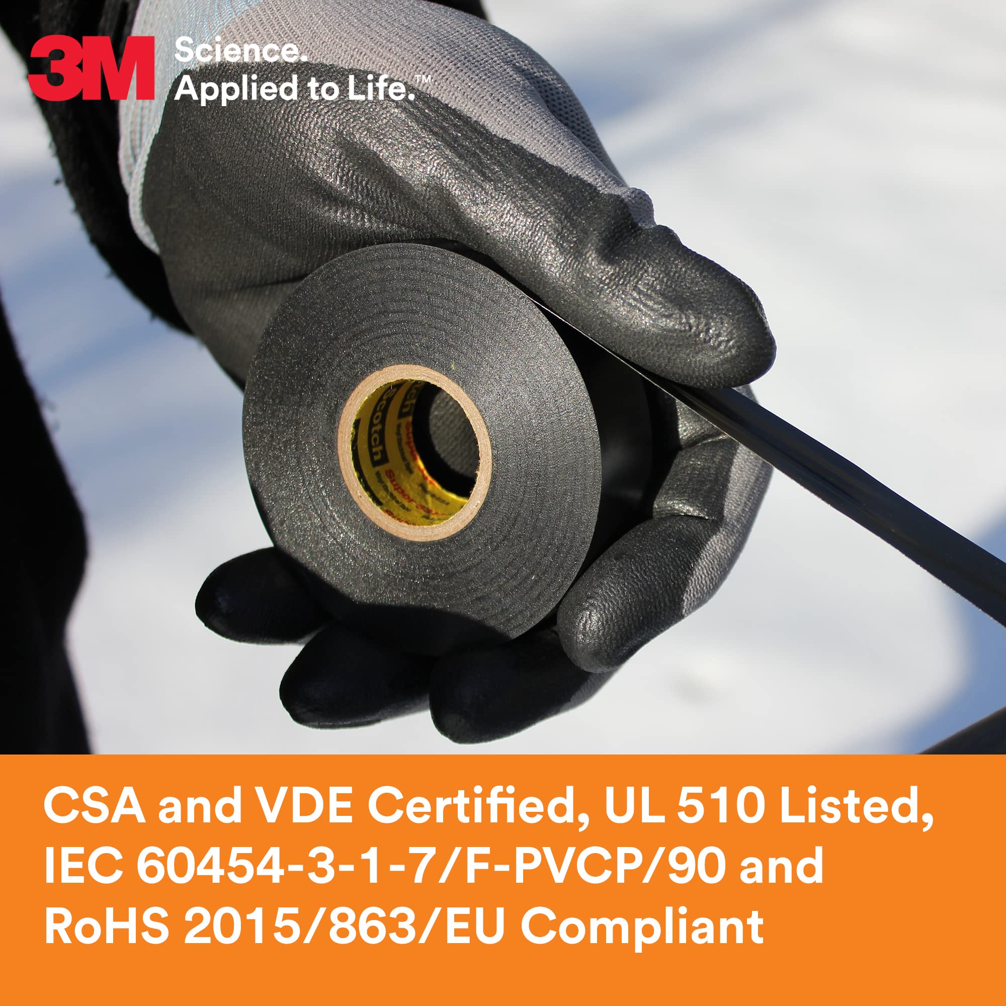 Scotch Super 33+ 3/4 in. W X 66 ft. L Black Vinyl Electrical Tape - Image 5